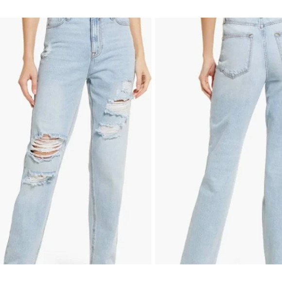 𝅺VIGOSS Billie High Rise 90’s Destroyed Loose Fit Blue Denim Jean Sz 29 12449 - Picture 2 of 2